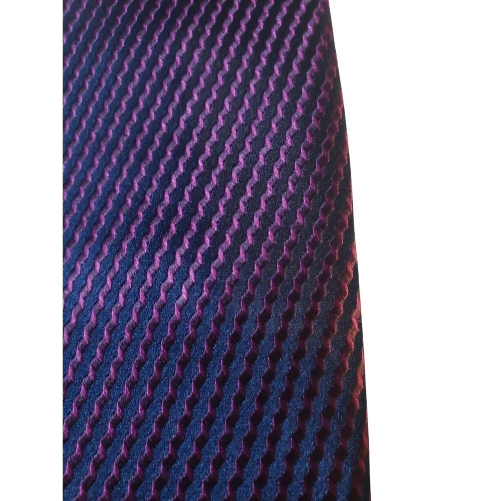 Michael Kors Mens Tie Necktie Designer Luxury Purple Navy Stripe‎ Shimmer Formal